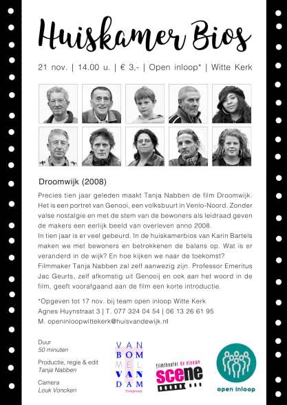Uitnodiging Huiskamer Bios - Droomwijk - 21 nov-1